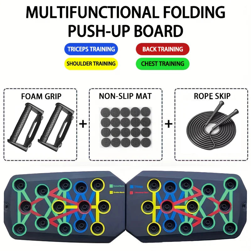 Portable Multifunctional Push-up Board Set With Handles Foldable Fitness Equipment For Chest Abdomen Arms And Back Training Ohamza