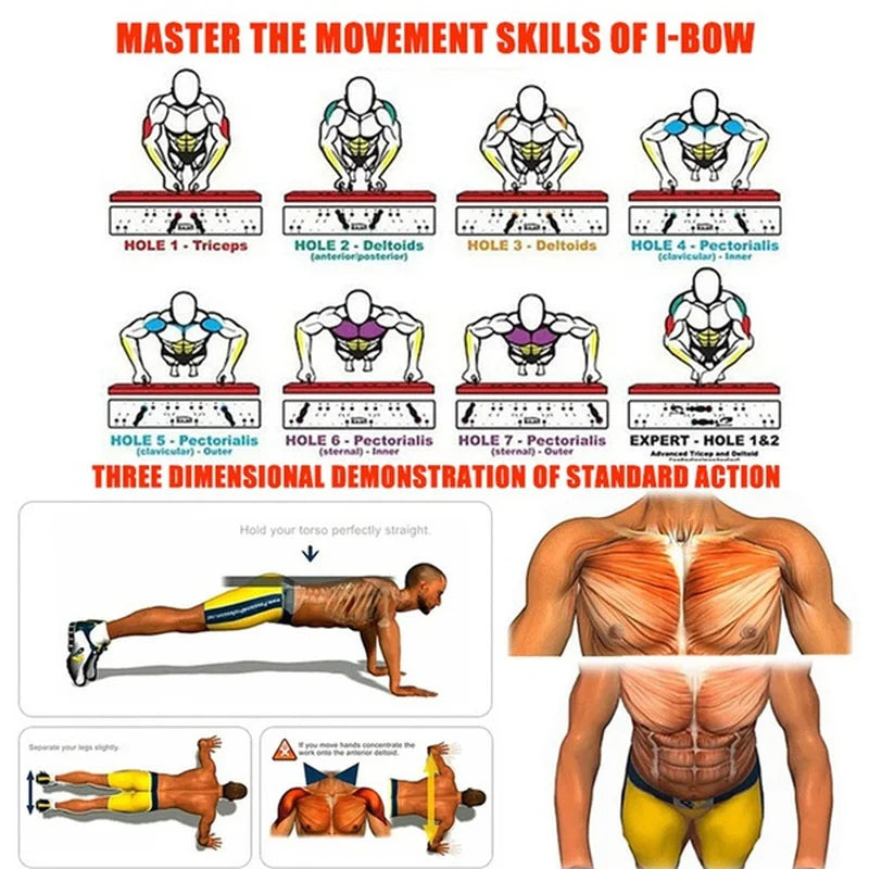 Portable Multifunctional Push-up Board Set With Handles Foldable Fitness Equipment For Chest Abdomen Arms And Back Training Ohamza