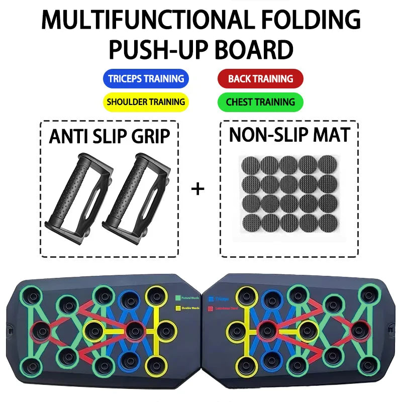 Portable Multifunctional Push-up Board Set With Handles Foldable Fitness Equipment For Chest Abdomen Arms And Back Training Ohamza