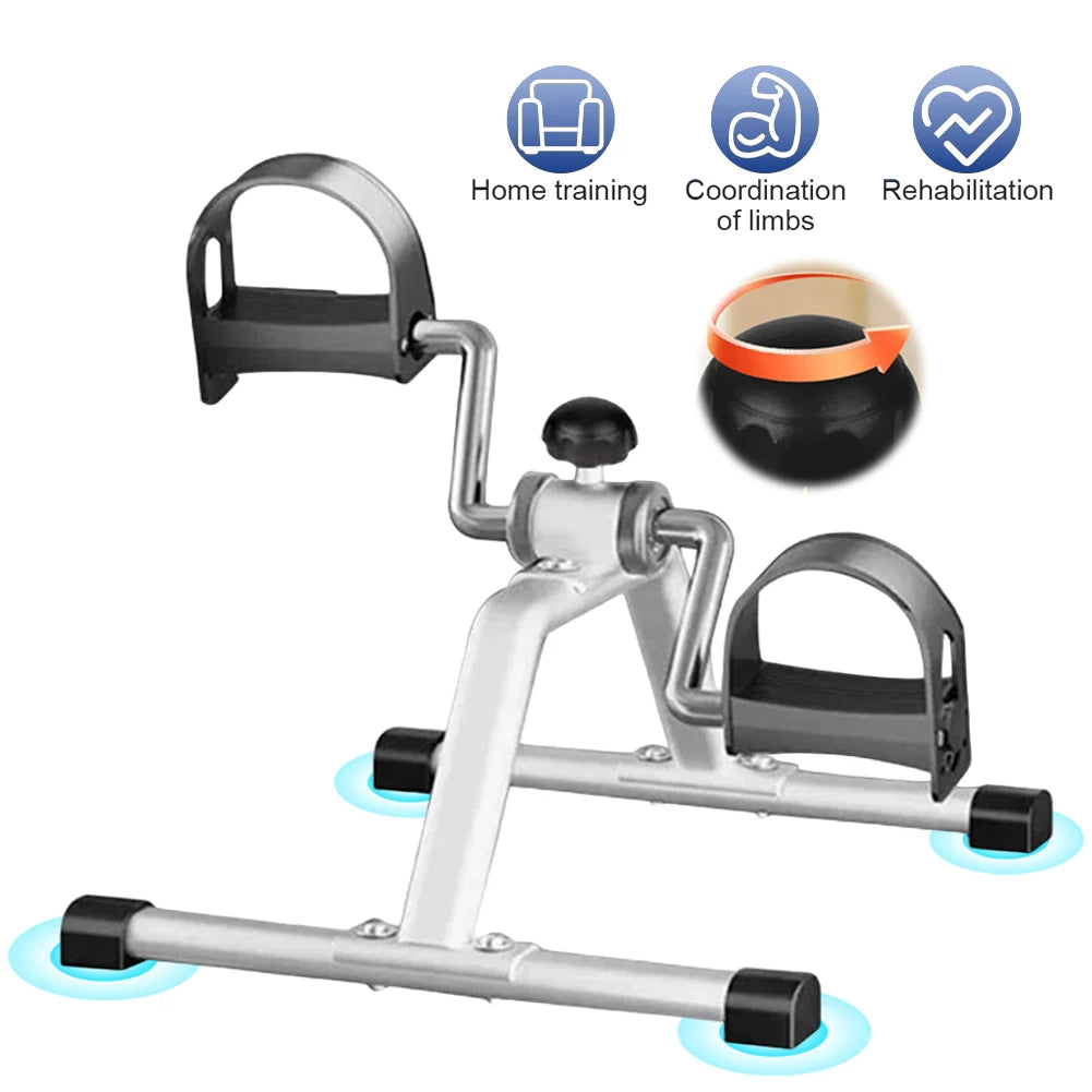 Mini Foldable Foot Pedal Exerciser with Adjustable Resistance Under Desk Bike Stationary Exercise Bike for Home Exercise Ohamza