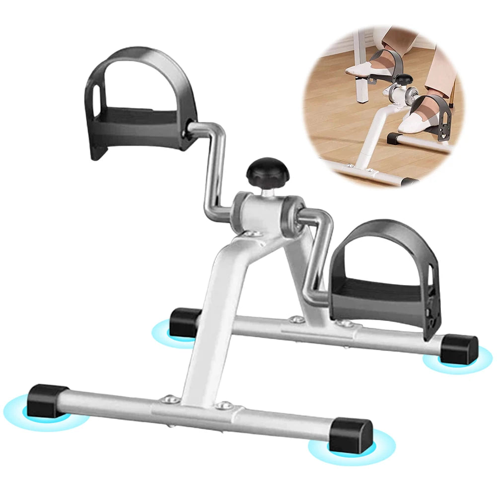 Mini Foldable Foot Pedal Exerciser with Adjustable Resistance Under Desk Bike Stationary Exercise Bike for Home Exercise Ohamza