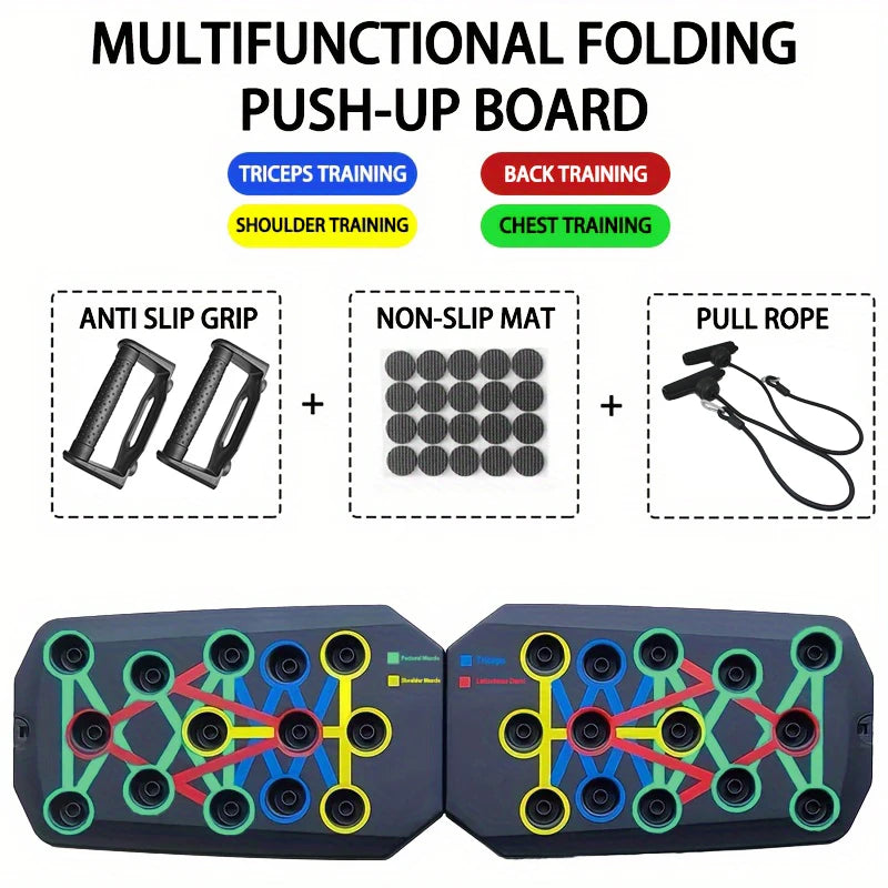 Portable Multifunctional Push-up Board Set With Handles Foldable Fitness Equipment For Chest Abdomen Arms And Back Training Ohamza