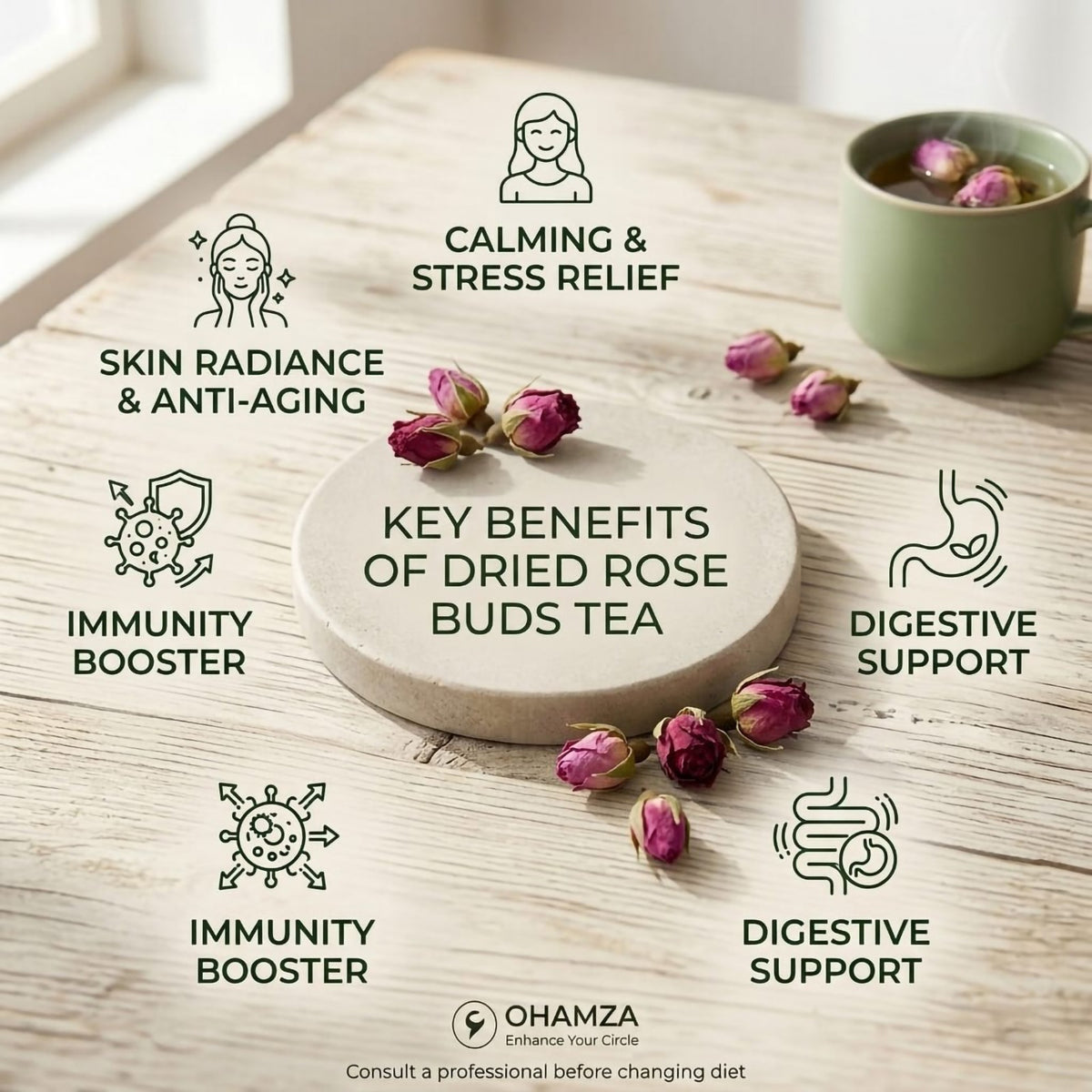 DRIED ROSE BUDS Ohamza
