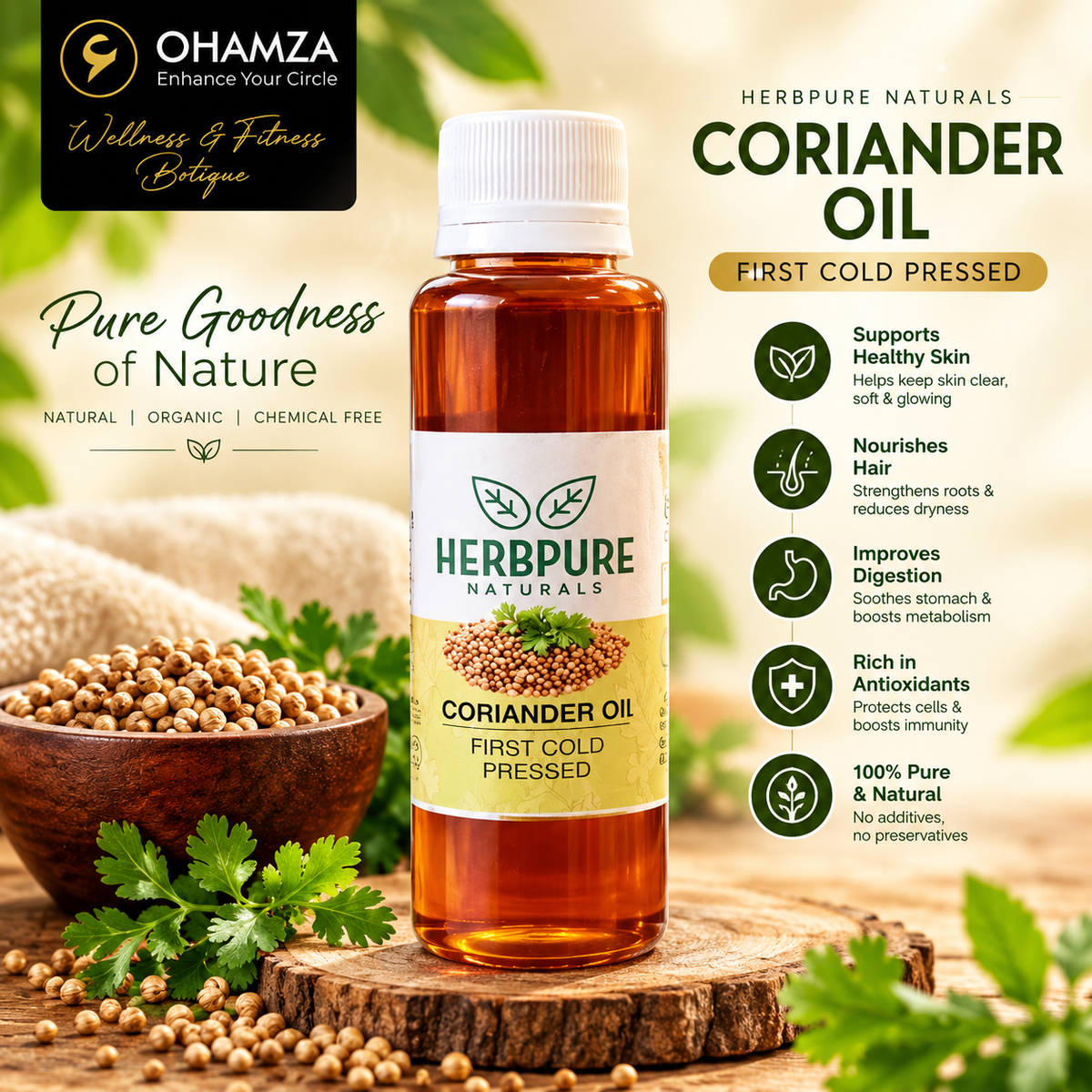 Coriander Oil (Dhanya) OHAMZA LIFESTYLE